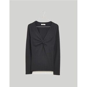 Madewell Twist-Front Long-Sleeve Tee V-neck NWT Size XS
